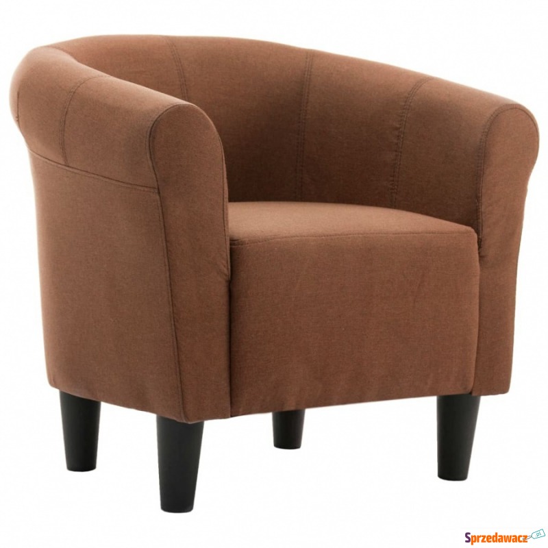 Fotel brązowy tapicerowany tkaniną - Krzesła biurowe - Legnica