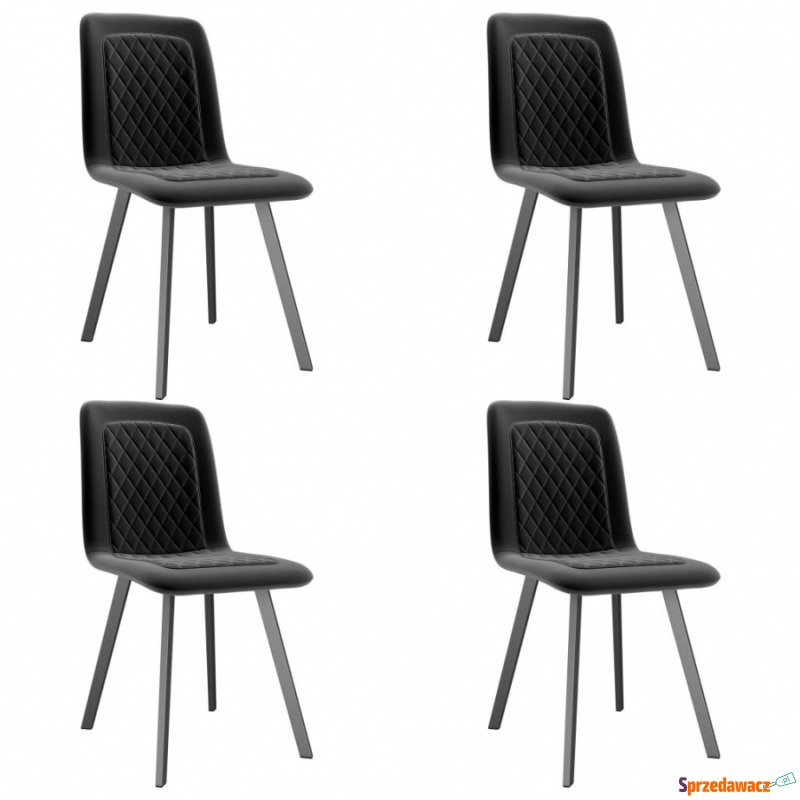 Krzesła do kuchni 4 szt. czarne aksamitne - Krzesła kuchenne - Mielec