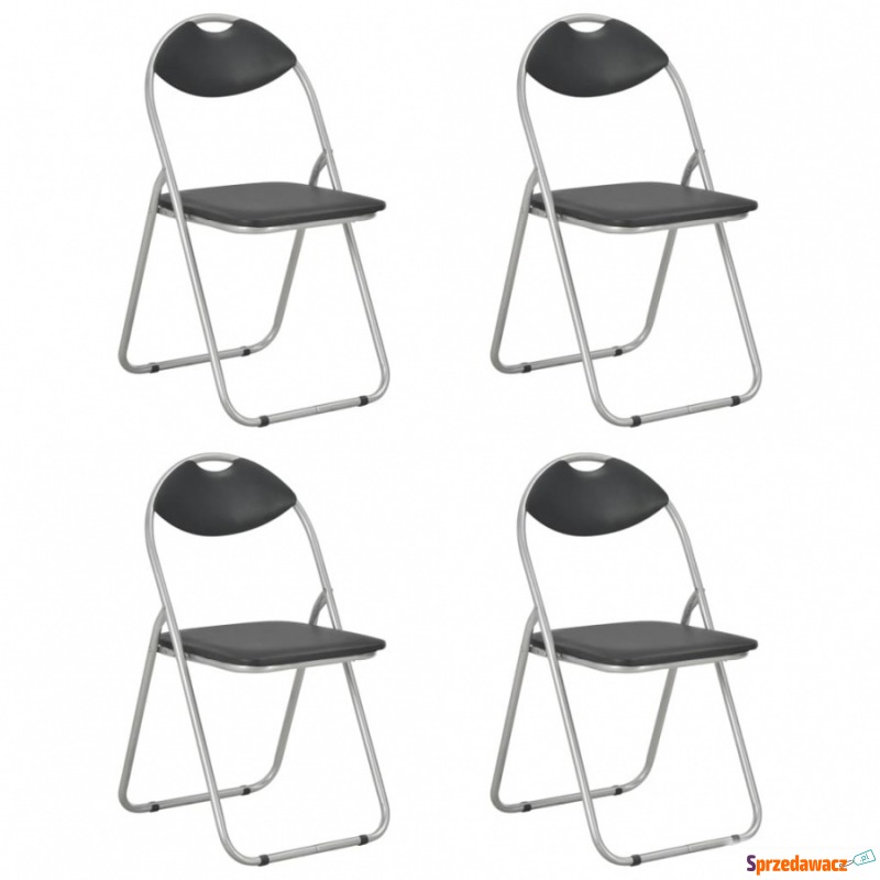 Składane krzesła jadalniane, 4 szt., czarne,... - Krzesła ogrodowe - Chocianowice