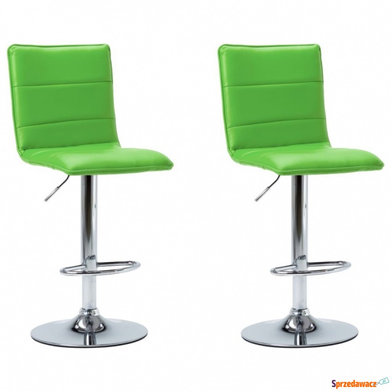 Krzesła barowe, 2 szt., zielone, sztuczna skóra - Taborety, stołki, hokery - Toruń