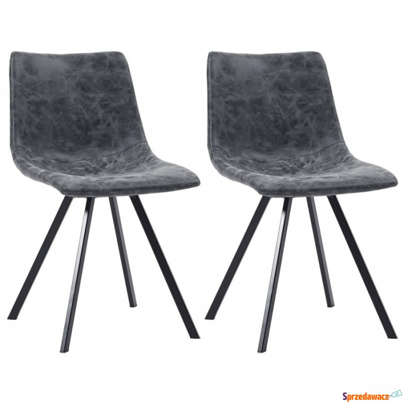 Krzesła do kuchni 2 szt. czarne sztuczna skóra - Krzesła kuchenne - Sanok