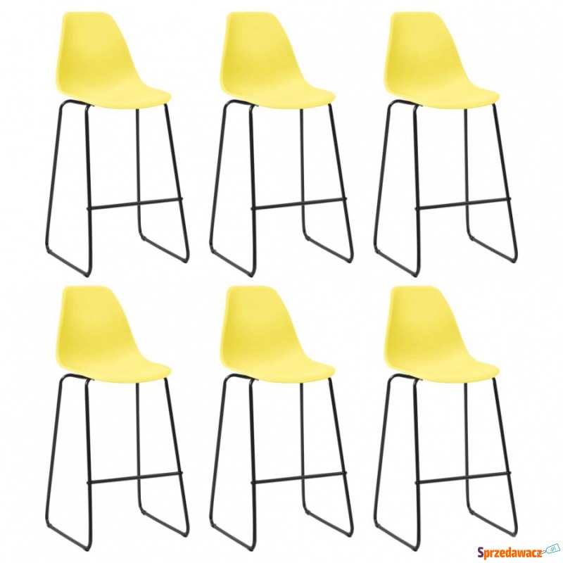 Krzesła barowe 6 szt żółte plastik - Taborety, stołki, hokery - Krotoszyn