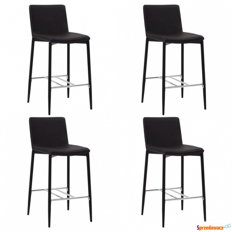 Krzesła barowe 4 szt. brązowe sztuczna skóra - Taborety, stołki, hokery - Legnica