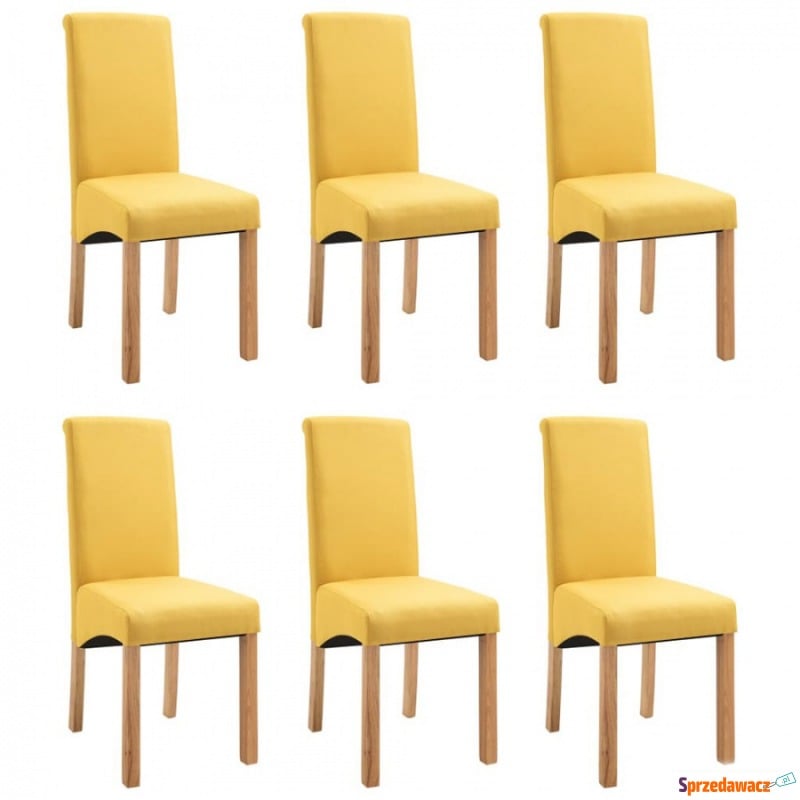 Krzesła do jadalni 6 szt. żółte tkanina - Krzesła do salonu i jadalni - Tarnobrzeg