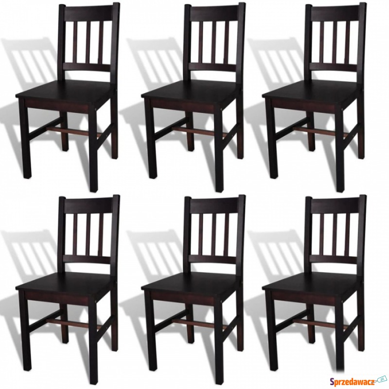 Krzesła do kuchni 6 szt. drewniane brązowe - Krzesła kuchenne - Tarnów