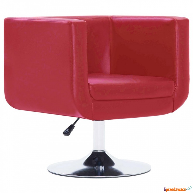 Fotel obrotowy czerwony sztuczna skóra - Krzesła biurowe - Mielec