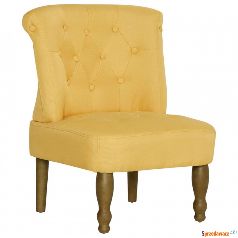 Krzesło w stylu francuskim żółte materiałowe - Krzesła biurowe - Piaseczno