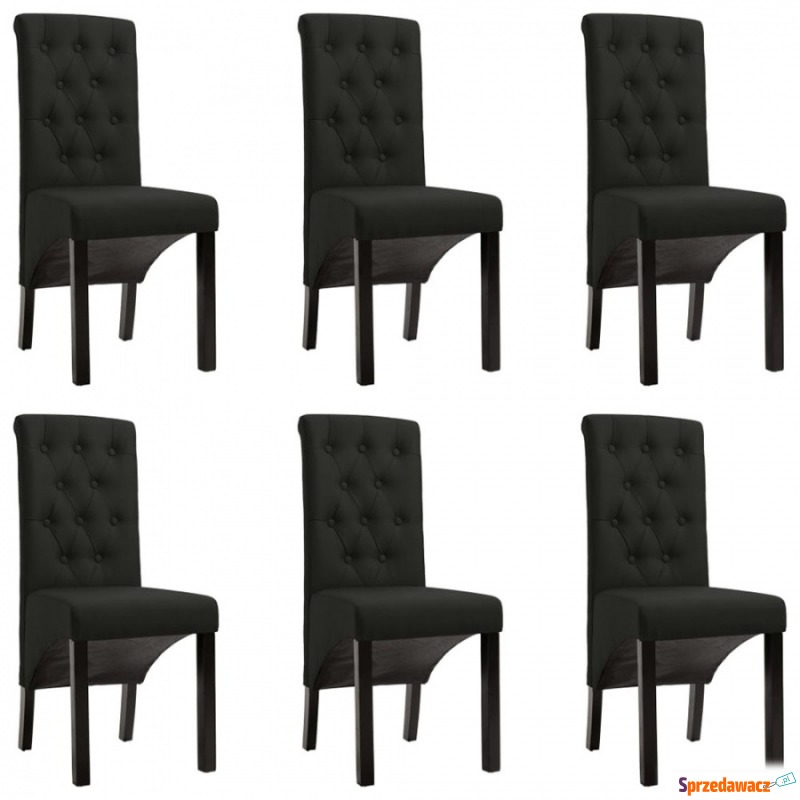 Krzesła do jadalni 6 szt. czarne tapicerowane... - Krzesła do salonu i jadalni - Białogard