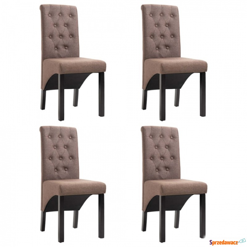 Krzesła do jadalni 4 szt. brązowe tapicerowane... - Krzesła do salonu i jadalni - Ostrołęka