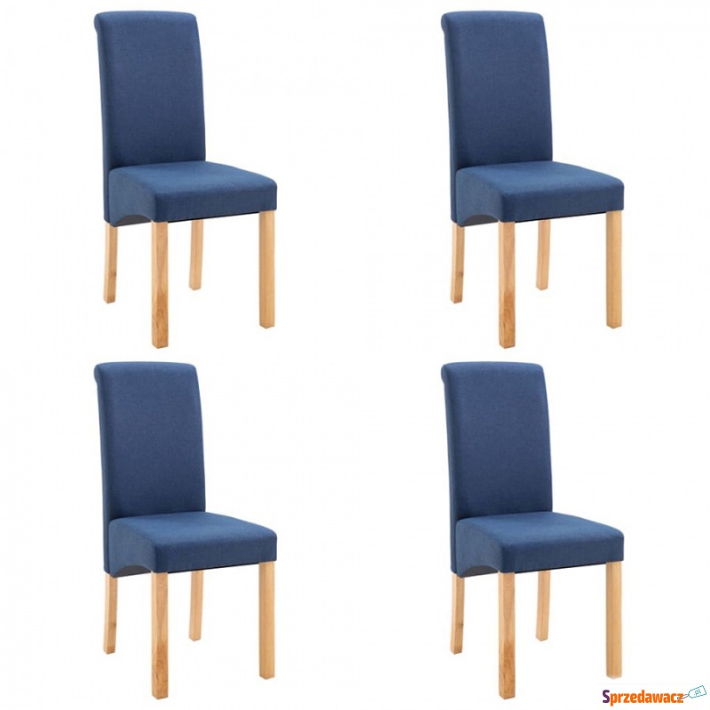 Krzesła do jadalni 4 szt. niebieskie tapicerowane... - Krzesła do salonu i jadalni - Knurów