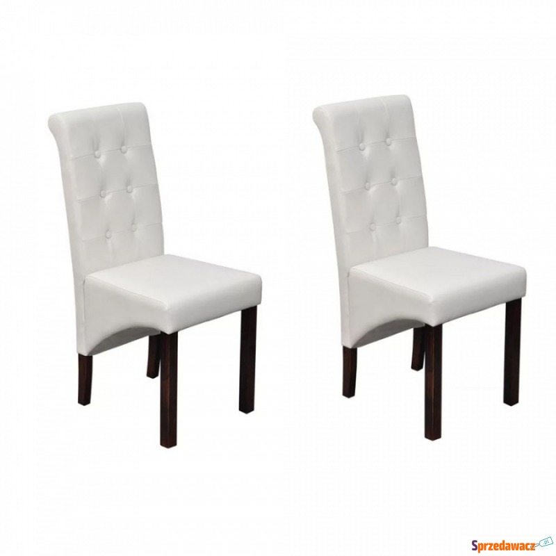 Krzesła do jadalni ze sztucznej skóry białe 2... - Krzesła do salonu i jadalni - Kędzierzyn-Koźle