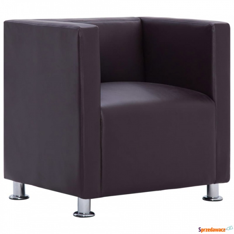 Fotel kubik brązowy sztuczna skóra - Krzesła biurowe - Tarnobrzeg