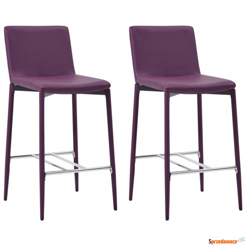 Krzesła barowe 2 szt. fioletowe sztuczna skóra - Taborety, stołki, hokery - Świdnica