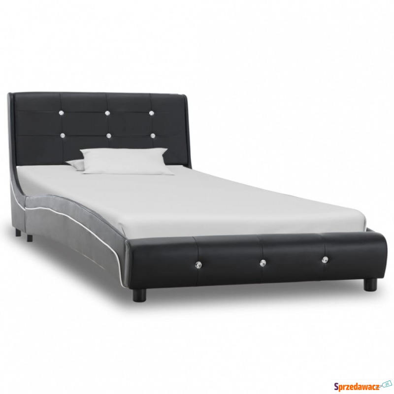 Rama łóżka, czarna, sztuczna skóra, 90 x 200 cm - Stelaże do łóżek - Rutka-Tartak