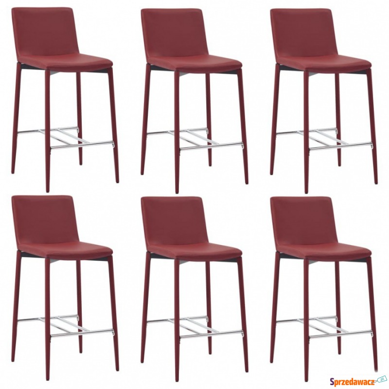 Krzesła barowe 6 szt. kolor czerwonego wina s... - Taborety, stołki, hokery - Świętochłowice