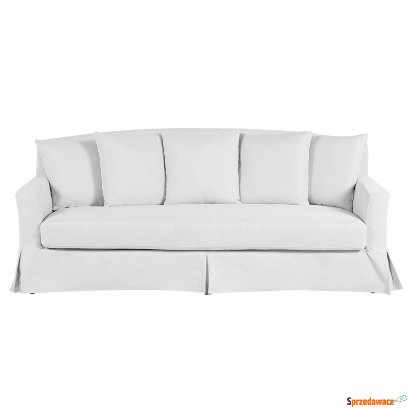 Sofa trzyosobowa biała GILJA - Sofy, fotele, komplety... - Legionowo