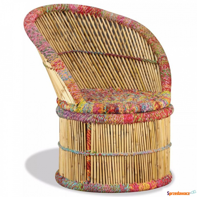 Krzesło w stylu chindi, bambusowe, wielokolorowe - Fotele, sofy ogrodowe - Tczew