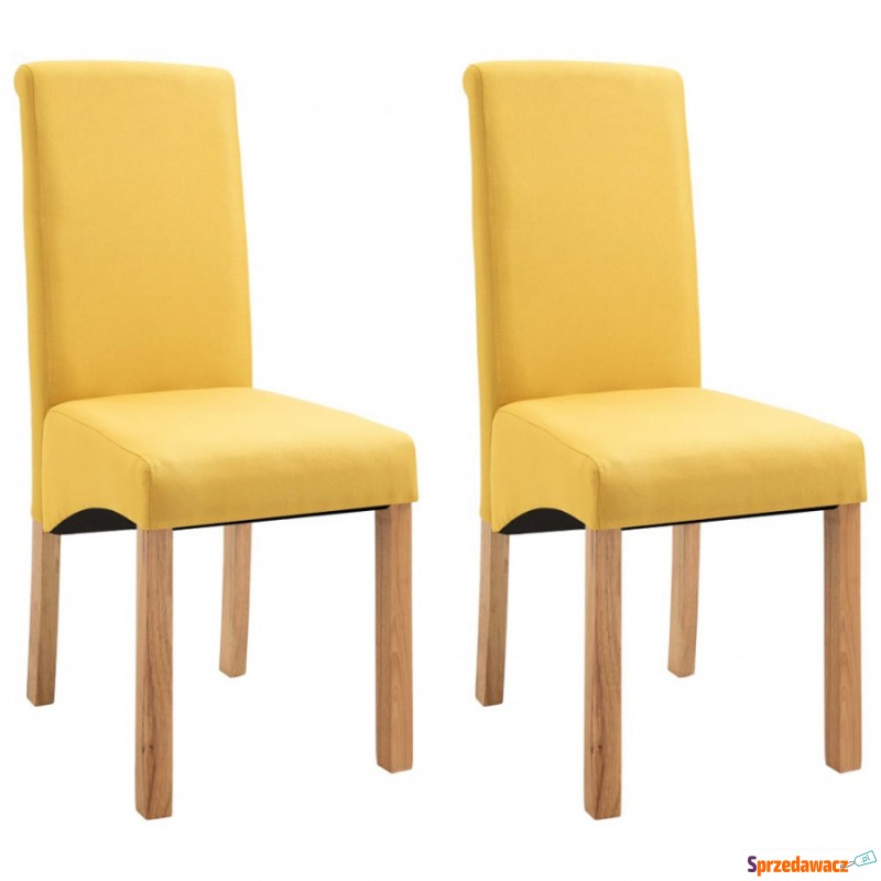Krzesła do jadalni 2 szt. żółte tapicerowane... - Krzesła do salonu i jadalni - Brzeg