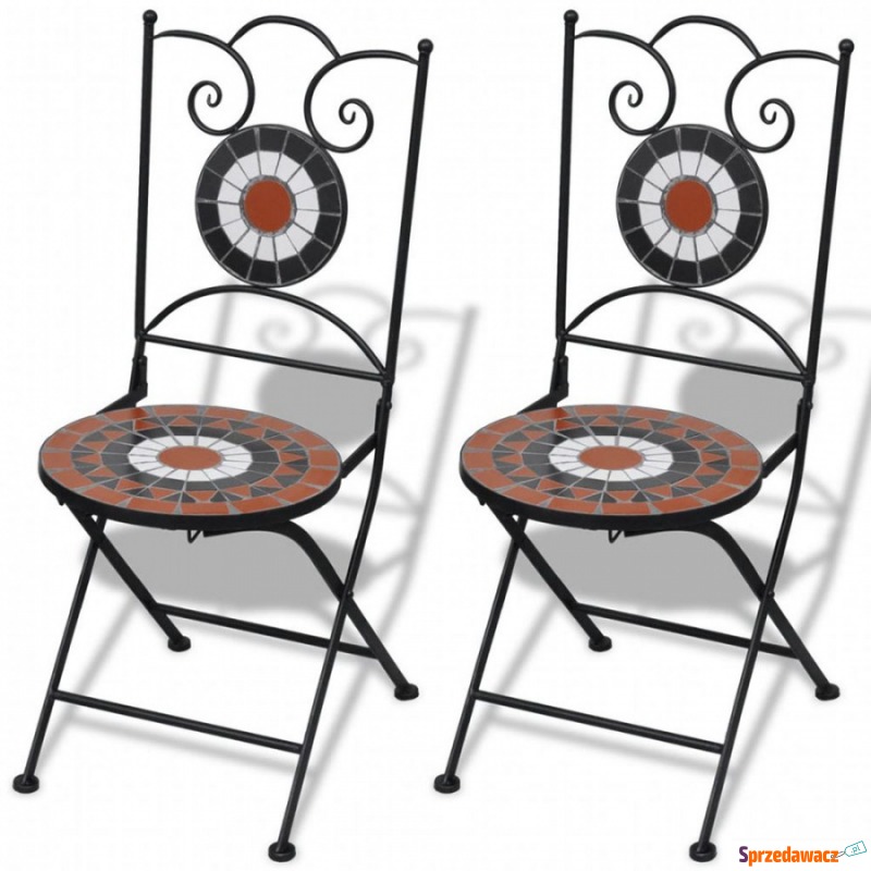 Składane krzesła bistro, 2 szt., ceramiczne,... - Krzesła ogrodowe - Ostrowiec Świętokrzyski