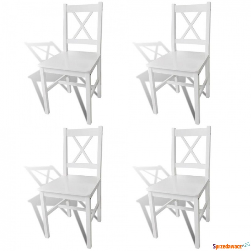 Krzesła do jadalni 4 szt. drewniane białe - Krzesła kuchenne - Gierałcice