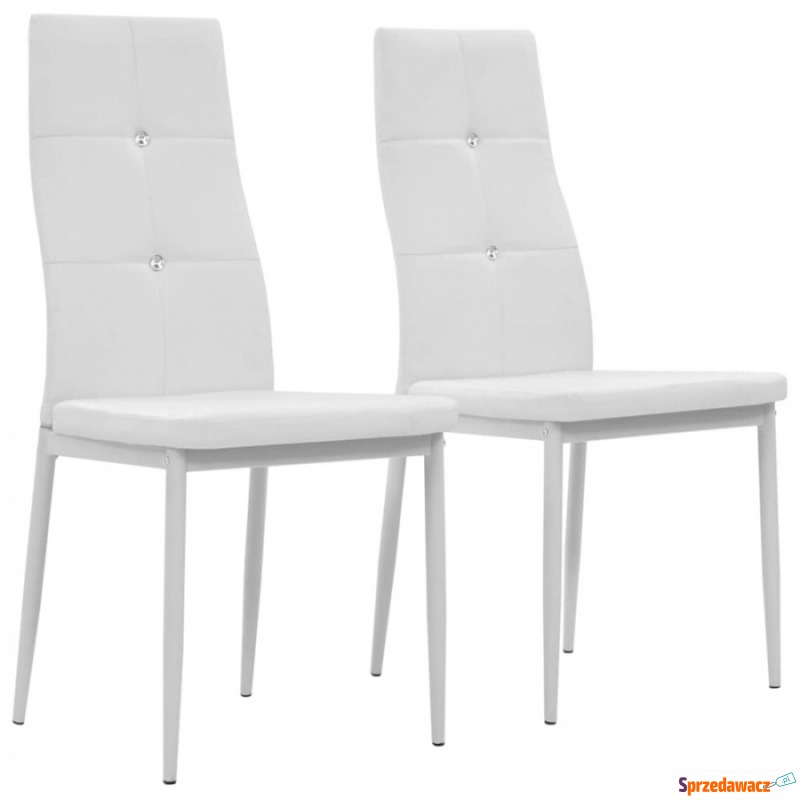 Krzesła do jadalni ze sztucznej skóry 2 szt. białe - Krzesła do salonu i jadalni - Kędzierzyn-Koźle
