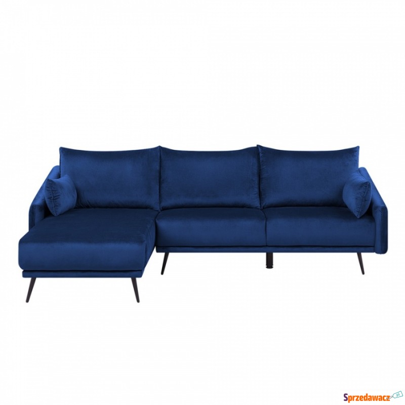 Narożnik welurowy niebieski VARDE - Sofy, fotele, komplety... - Orzesze