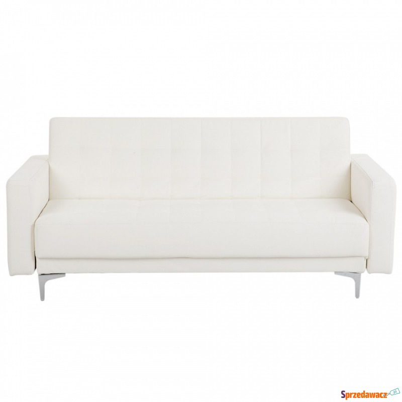 Sofa rozkładana ekoskóra biała ABERDEEN - Sofy, fotele, komplety... - Legionowo