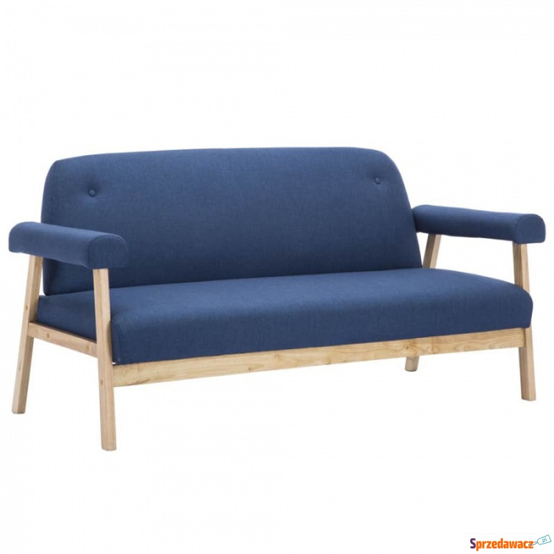 Sofa 3-osobowa tapicerowana tkaniną niebieska - Sofy, fotele, komplety... - Nowy Dwór Mazowiecki