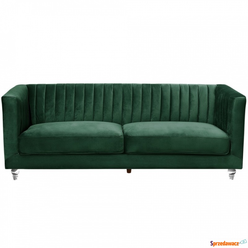 Sofa welurowa zielona ARVIKA - Sofy, fotele, komplety... - Jasło