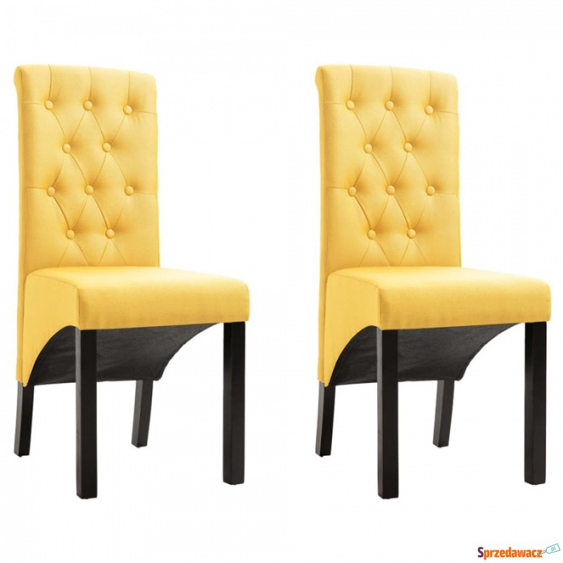Krzesła do jadalni 2 szt. żółte tapicerowane... - Krzesła do salonu i jadalni - Zielona Góra