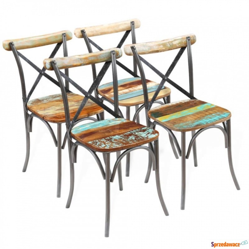 Krzesło do kuchni 4 szt. drewno z odzysku - Krzesła kuchenne - Grodzisk Mazowiecki