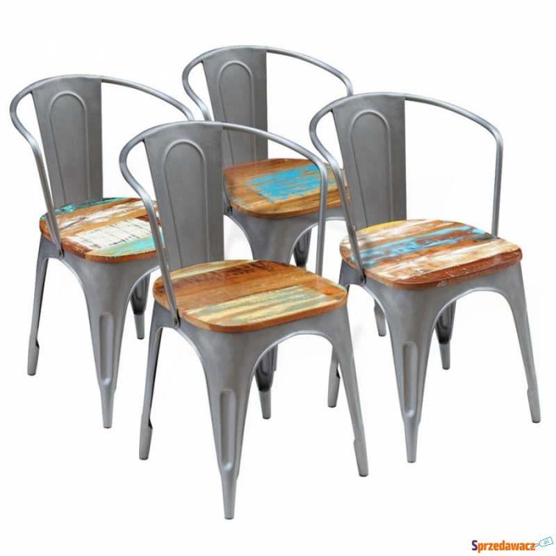Krzesła do jadalni 4 szt. drewno z odzysku - Krzesła kuchenne - Sochaczew