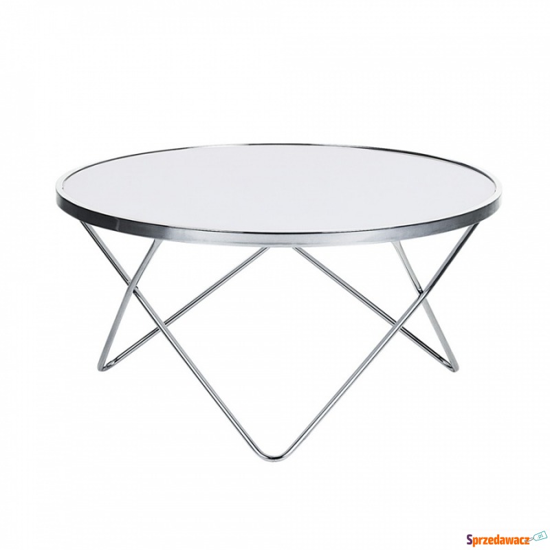 Stolik kawowy biało-srebrny MERIDIAN II - Stoły, stoliki, ławy - Grudziądz