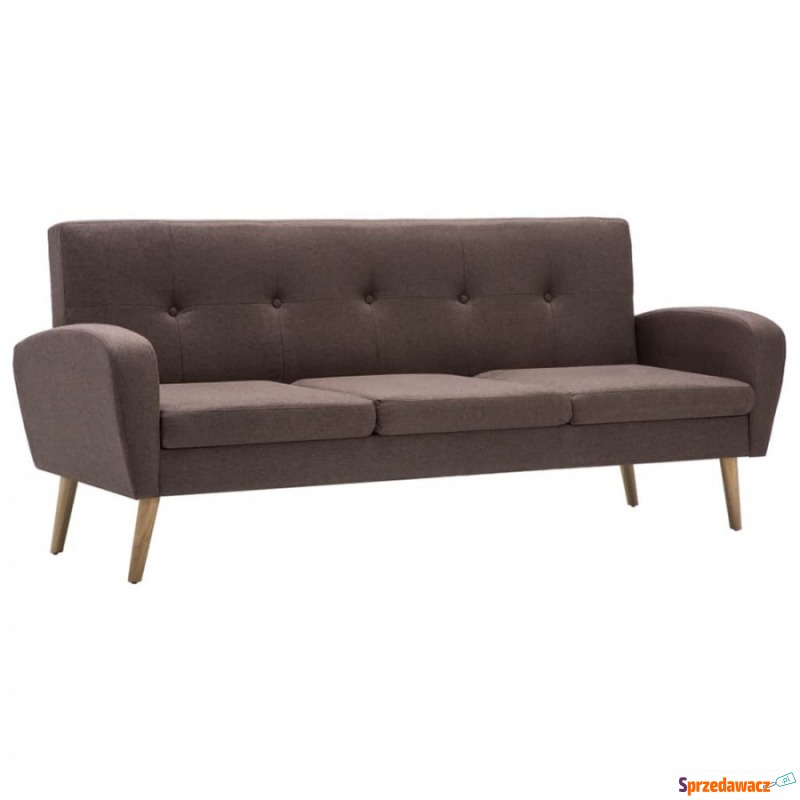 3-osobowa sofa tapicerowana tkaniną brązowa - Sofy, fotele, komplety... - Grodzisk Mazowiecki