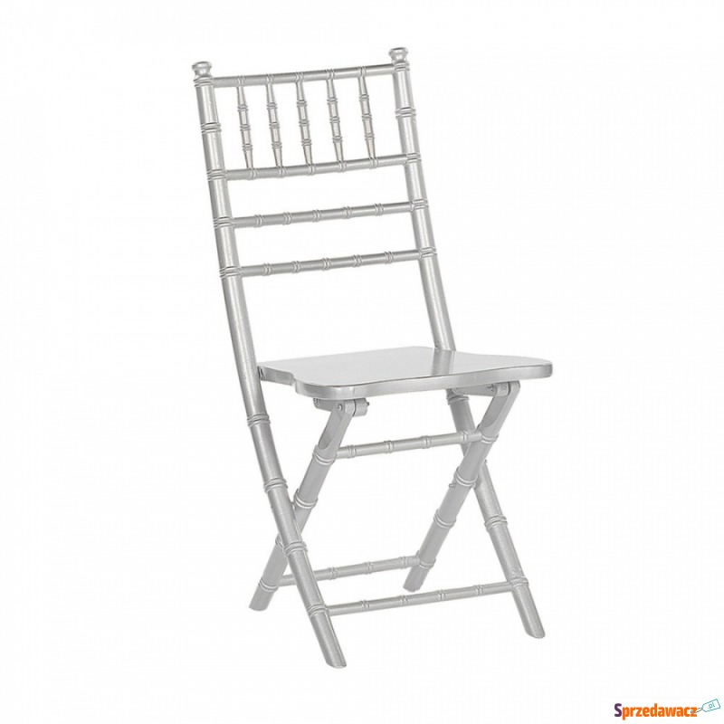 Zestaw 4 krzeseł drewniany srebrny MACHIAS - Krzesła do salonu i jadalni - Świdnica