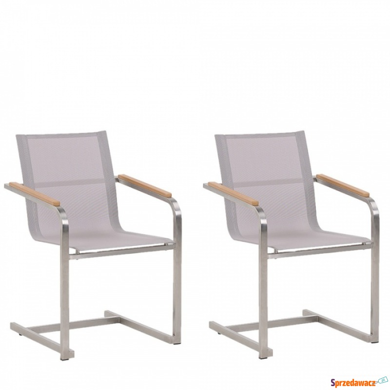 Zestaw 2 krzeseł ogrodowych beżowy COSOLETO - Krzesła ogrodowe - Oława