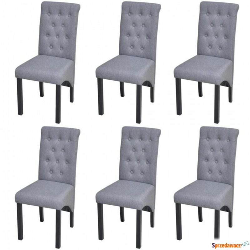 Krzesła do jadalni 6 szt. materiałowe ciemnoszare - Krzesła do salonu i jadalni - Grabówka