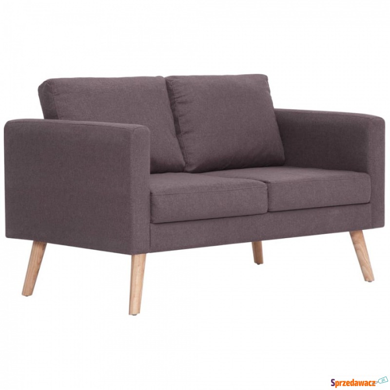 Sofa 2-osobowa tapicerowana tkaniną taupe - Sofy, fotele, komplety... - Wyszków