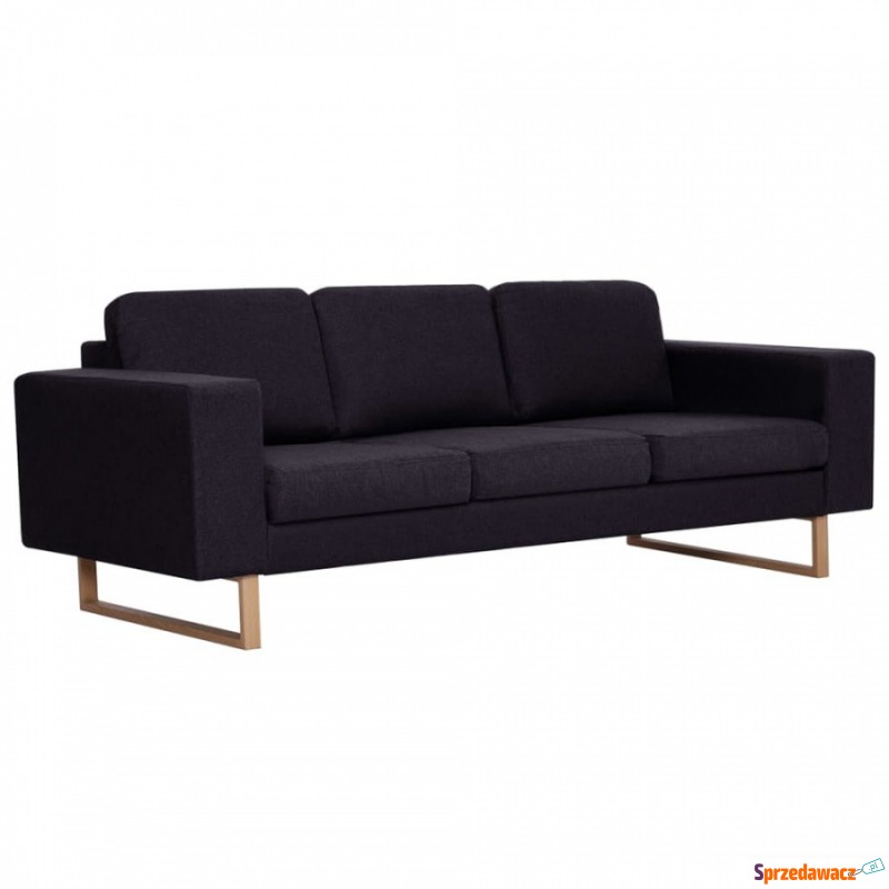 3-osobowa sofa tapicerowana tkaniną czarna - Sofy, fotele, komplety... - Miszkowice