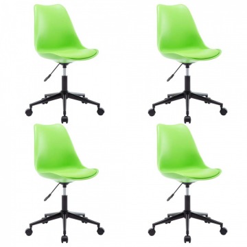 Krzesła biurowe obrotowe 4 szt. zielone sztuczna skóra