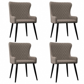 Krzesła do salonu 4 szt. taupe tapicerowane tkaniną