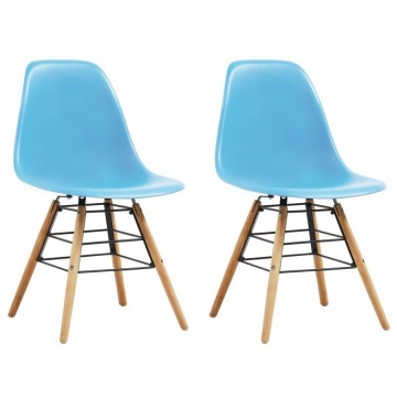 Krzesła do kuchni 2 szt. niebieskie plastik