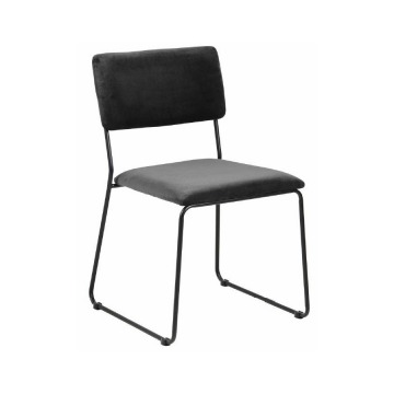 ACTONA krzesło CORNELIA antracytowe - welur, metal