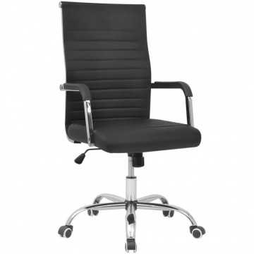 Krzesło biurowe sztuczna skóra czarne