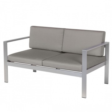 Sofa ogrodowa aluminium 2-osobowa ciemnoszare poduchy Garrett