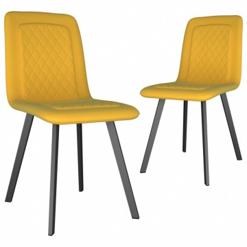 Krzesła do kuchni 2 szt. żółte aksamit