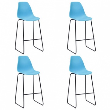 Krzesła barowe 4 szt. niebieskie plastik
