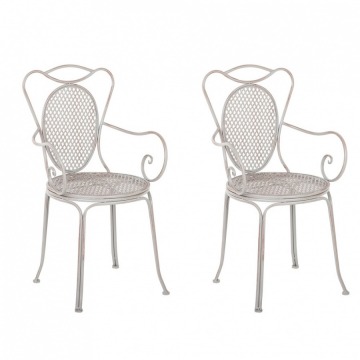 Zestaw 2 krzeseł ogrodowych metalowy szary CILENTO