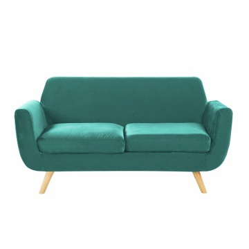 Sofa 2-osobowa welurowa zielona BERNES