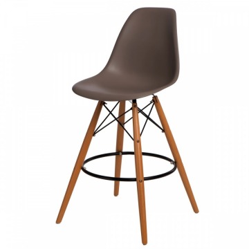 Krzesło barowe P016W PP D2 szaro-brązowe